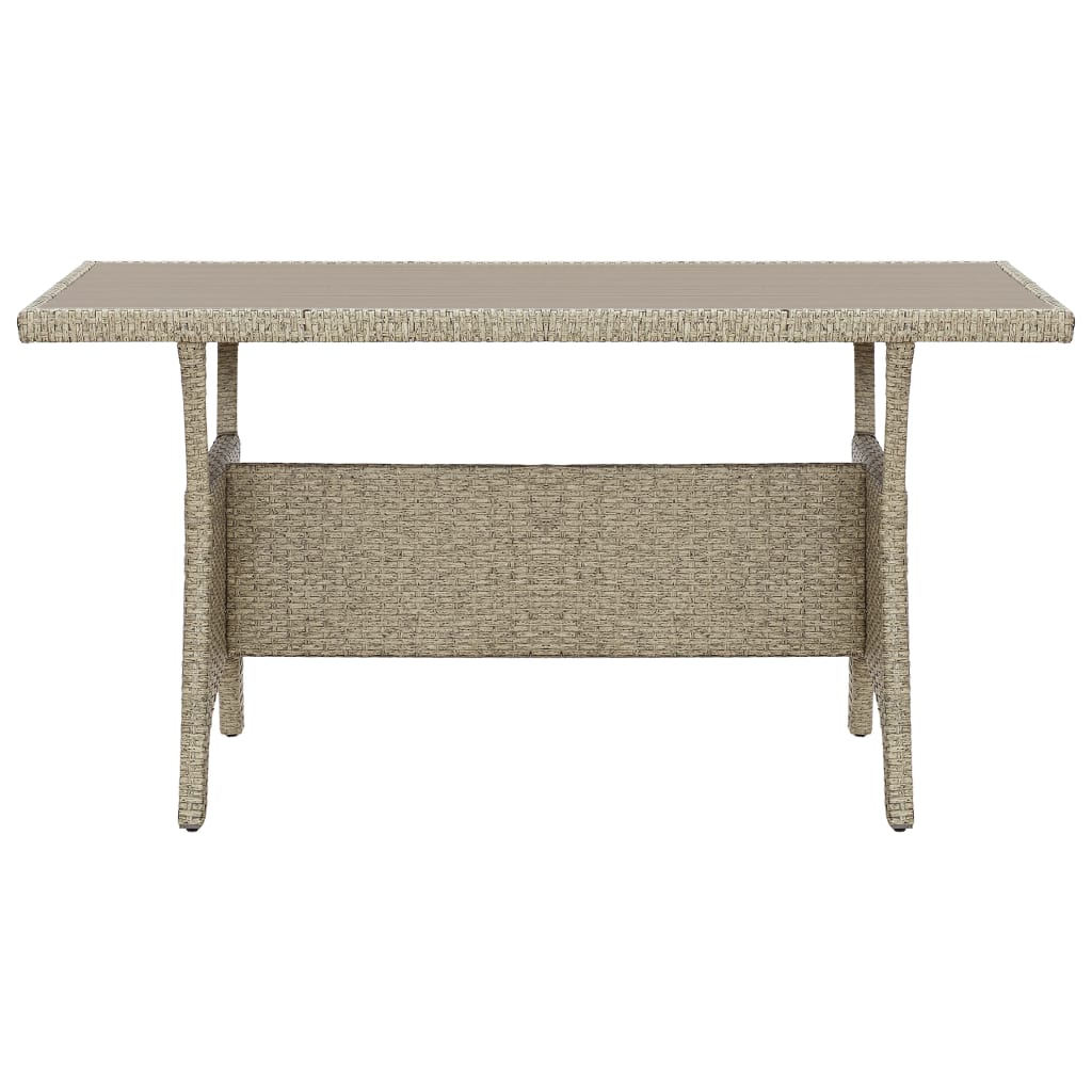 Gartentisch Grau 130×70×66 cm Poly Rattan